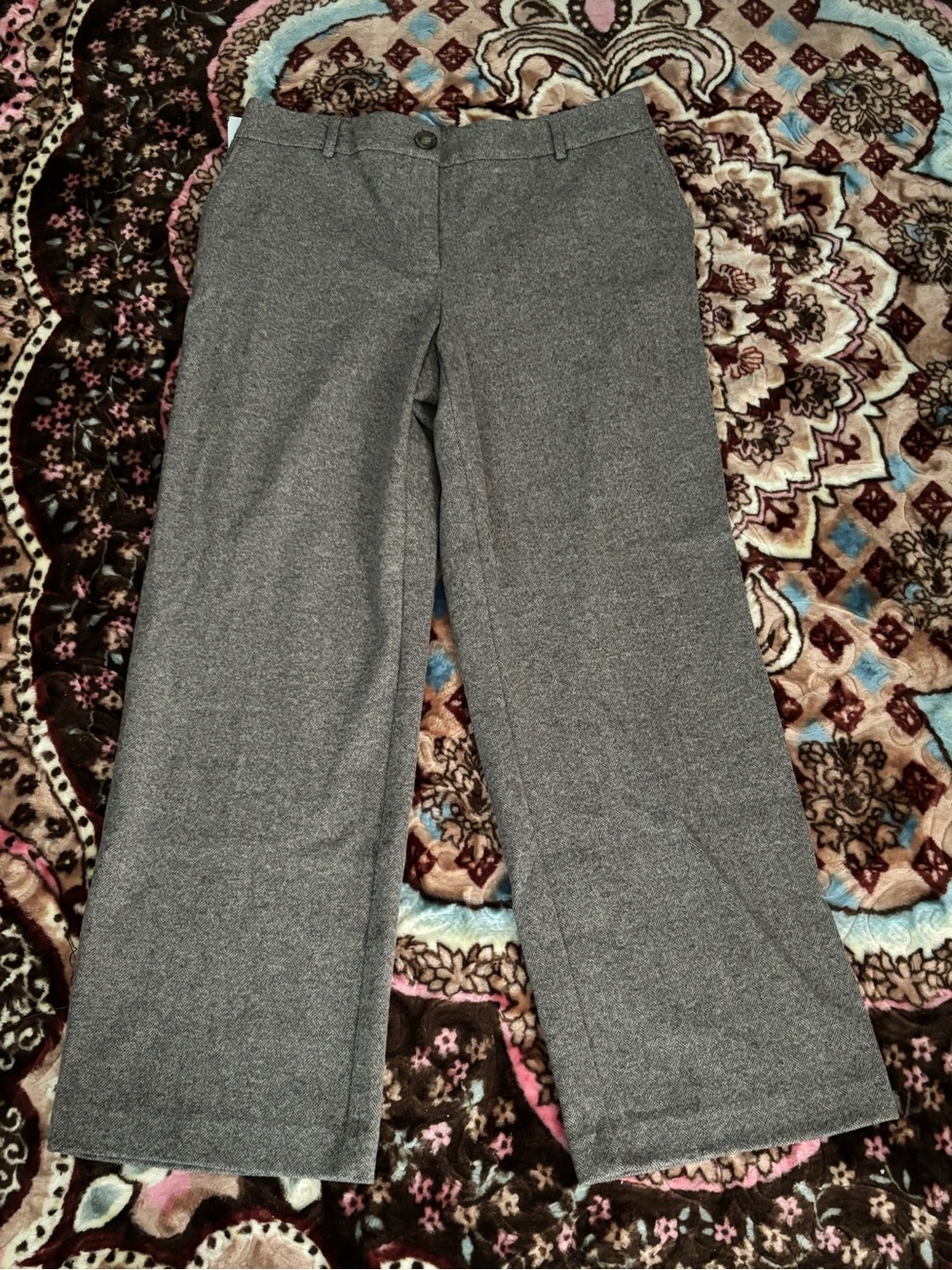 Hilary Radley Gray Straight Dress Trousers